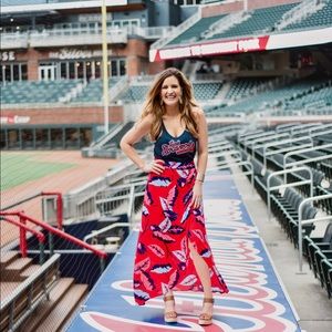 Red Floral Maxi Skirt